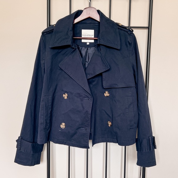 bagatelle Jackets & Blazers - Bagatelle Midnight Blue Trench Coat